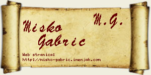 Miško Gabrić vizit kartica